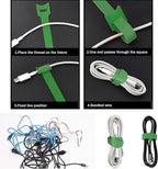 Cable Labels & Reusable Hook and Loop Fastening Ties Set - 30 Pcs Cord or Wire Labels & 30 PiecesCable Tags for Electronics, Home & Office Cord Management (Green and Green)