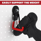 Landhoow Large Magnetic Hooks Heavy Duty Garage Magnet Hooks Strong Storage Utility Magnetic Hangers with Anti Slip Rubber Coating for Indoor and Outdoor Hanging(Red,4 Pcs)