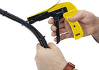 42712 Zip Tie Gun/Cable Tie Install Tool, Adjustable Tension with Built-In Cutter, for Nylon Ties up to 1/4”- Yellow