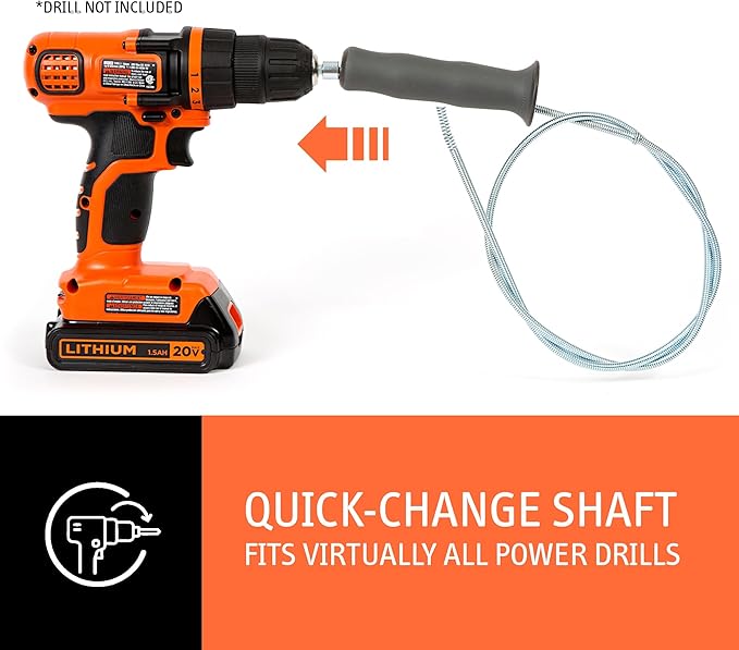 DSSNK070 Revolutionary Tub and Sink Snake Auger Clog Remover for Bathroom Drains, 42 Inch, Stainless