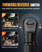 WORKPROX Electric Ratchet Wrench 1/2" Set, 20V Cordless Ratchet Wrench Kit, 74Ft-lbs, 250RPM, Battery Powered Ratchet with LED Light, 2-Pack 2000mAh Batteries, 7 Sockets & 3" Extension Bar