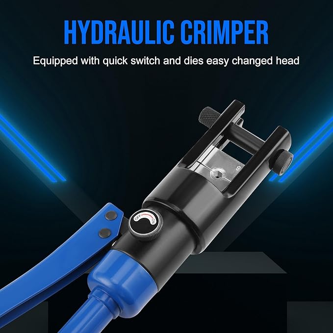 LICHAMP Hydraulic Cable Lug Tool, 6 AWG to 4/0 AWG Battery Cable Crimping Tool WIRE Terminal Crimper Set, 1202BL