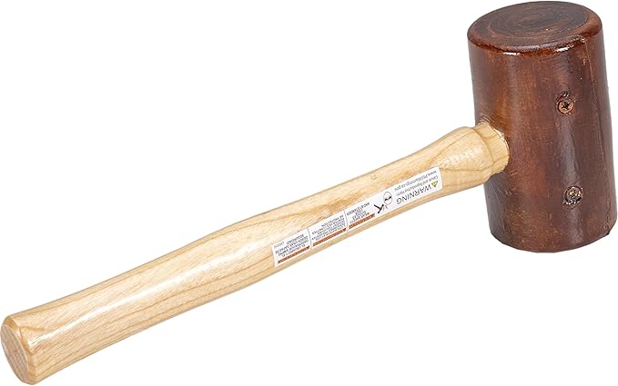VAUGHAN Rawhide Mallet, Non Marring, Hardwood Handle, 1.5 Lbs, RM275, VN58222