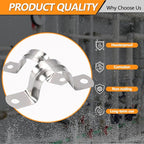 M12 Pipe Clamps, 1/2 Inch 304 Stainless Steel Conduit Clamps, 2 Hole Strap U Bracket Rigid Pipe Strap Metal U Clamp Conduit Strap Tension Clips U-tube Pipe Clamps（12mm）