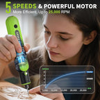 8V Cordless Rotary Tool Kit with 103pcs Accessories, USB-C Charging, 5-Speed 25000RPM mini cordless rotary tool， Power Rotary Tool for Engraving, Sanding, Drilling, Polishing, DIY Crafts