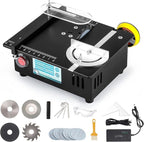 Mini Table Saw-96W Dual Motor 12MM Cut Depth, 0-90° Angle Adjustment 4 Blades Set & Compact for Wood Crafts, PCB, Acrylic DIY Hobby Saws