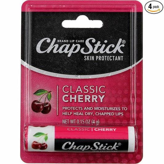 0.15 Oz Cherry Flavor Skin Protectant Flavored Lip Balm Tube (Pack of 4)-VeraVaultWomen