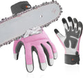 Vgo... Chainsaw Gloves,12-Layer Saw Protection on Left/Both Hand Back,Cow Leather Gloves,Touchscreen