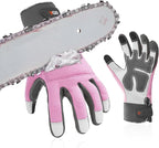 Vgo... Chainsaw Gloves,12-Layer Saw Protection on Left/Both Hand Back,Cow Leather Gloves,Touchscreen