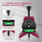 Magnetic Pipe Center Finder Tool, Y-Shape Pipefitter Gauge with Adjustable Dial Bubble Protractor, Fits 1-1/2" to 6" Pipes, 2.75" Centering Head for Accurate Pipe Layout