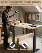 WORKPRO Adjustable Workbench with Crank Handle, 47.2" x 23.6" Rubber Wood Worktable 300LBS Load Capacity,Height-Adjustable Standing Desk for Workshop, Garage