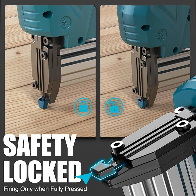 Ecarke Cordless Brad Nailer Compatible with Makita 18V Battery: 18 Gauge Electric Nail Gun Staple Gun, 5/8 to 1-1/4 Inch 2 Modes Brushless Nail Gun with 100 Nails for Upholstery Wood (No Battery)