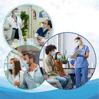 Jointown Disposable Face Masks, ASTM Level 2 Surgical Mask with 3 Ply Protection & Elastic Earloop, 100 Pack Blue