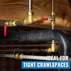 SUNGATOR Ball Valve 1/2 Inch, 1/2" Shut Off Valve, Water Shutoff, No Lead Brass Push-to-Connect Plumbing Fittings for Pex Pipe, Copper, CPVC, with 1 Disconnect Clip, Pack of 2