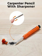 Mecurate Metric Aluminum Alloy Rafter Square (18cm) with 2-in-1 Carpentry Pencil - Durable Measuring and Marking Tool for Woodworking, Construction, and DIY Projects