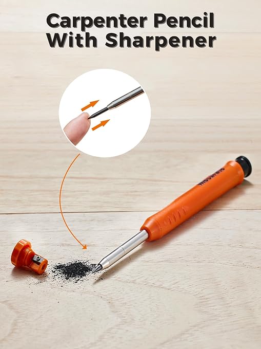 Mecurate Metric Aluminum Alloy Rafter Square (18cm) with 2-in-1 Carpentry Pencil - Durable Measuring and Marking Tool for Woodworking, Construction, and DIY Projects