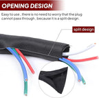 Black Braided Cable Management Sleeves Wire Loom Tubing Cord Protector Self-Wrapping (3/4"-20feet)