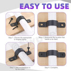 Swpeet 45Pcs 3 Sizes 15mm 20mm 25mm Two Hole U Bracket Clamp with Screws Assortment Kit, U-Clamps, Metal Pipe Clamps, Pipe Strap Clamps, Conduit Tension Clips for Fixing Pipe or Cable