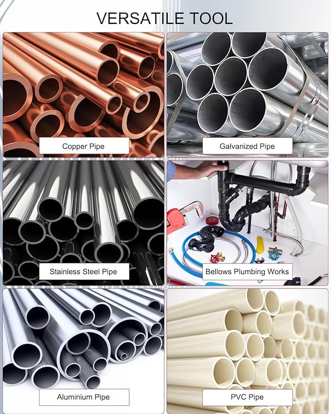 Tube Deburring Tool, 1/4" to 1-1/4" Inner/Outer Pipe Reamer, Stainless Steel Plumbing Tool for Smoothing Reaming Copper PVC Metal Brass Aluminium Pipes