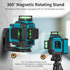 Takamine Laser Level 360 Self Leveling, 3x360° Cross Line Lazer Leveler Tool for Construction and Picture Hanging, 3D 12 Lines Green Laser Level with Rechargeable Lithium Battery, APP Control