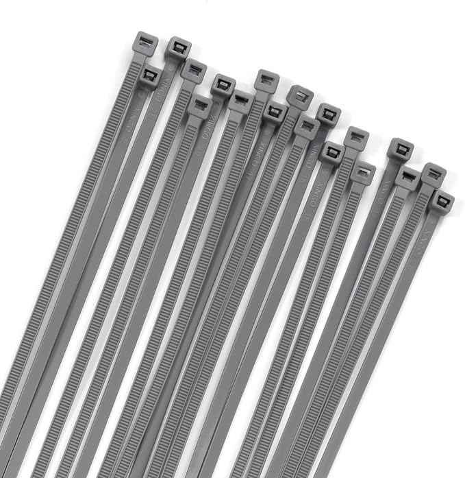 XINGO 100PCS Heavy Duty Cable Zip Ties, 6 inch, Silver, Nylon, 50 Pound Tensile Strength, Self-Locking, Indoor/Outdoor