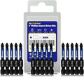 15 Pack Phillips Impact Driver Bits, #2 Phillips Head Magnetic Screwdriver Bits Set, 2 Inch S2 Alloy Steel Impact Bits, 1/4" Hex Shank Screwdriver Drill Bit, CNC Machined ph2 Impact Drill Bits