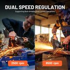 Litheli 20V Brushless Cordless Angle Grinder, 4.9-Inch Variable Speed Grinder with Battery & Charging Cord, Max 8500 RPM, for Metal, Wood, Tile (Adapter Not Included)