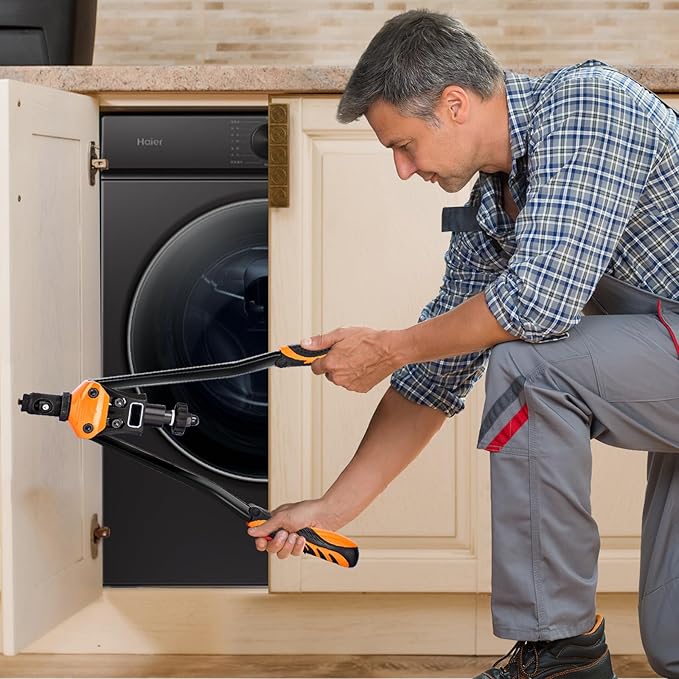 16" Rivet Nut Tool, Nutsert Rivet Nut Tool Kit with 15 Metric and SAE Mandrels, 281Pcs Rivet Nut Assortment Kit and Rugged Carrying Case