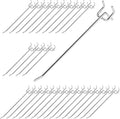 40Pcs 8" /200mm Stainless Steel Pegboard Display Hooks Bulk Set, Silver Garage Organization Peg Wall Hook Metal Slatwall Panel Hook Fit 1/8 and 1/4 Inch Pegboard for Retail