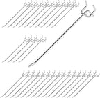 40Pcs 8" /200mm Stainless Steel Pegboard Display Hooks Bulk Set, Silver Garage Organization Peg Wall Hook Metal Slatwall Panel Hook Fit 1/8 and 1/4 Inch Pegboard for Retail