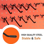Dualshine 60PCS Black Pegboard Hooks 4 Inch, Peg Board Shelving Hook Metal Pegboard Display Hook Peg Wall Hook for 1/4’’ Spaced Pegboard, 0.2” Diameter Peg Board Peg for Garage Storage Organizer