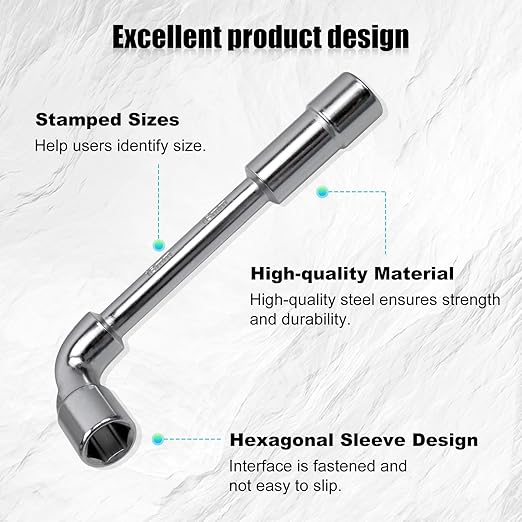 CNQLIS 12 Pcs L-Type Pipe Perforation Elbow Wrench Set, L Shaped Hex Socket Wrench Set, 6-20mm, Chrome Alloy Steel, 6 Point,Metric