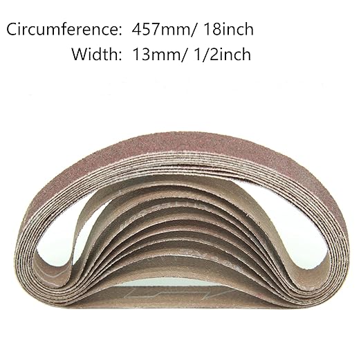 1/2 x 18 Inch Aluminum Oxide Sanding Belt, 30PCs Sanding Belt Set, 6 of Each 80/120/150/240/400 Assorted Grit, Abrasive Belts for Belt Sanders