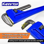 60 Inch Pipe Wrench, Cr-Mo Jaw Opening 9"/228mm Adjustable Heavy Duty Cast Iron Straight Handle Plumbing Wrench, Perfect Plumbers Tool for Oil Field, Plumbing, Construction and Mechanics