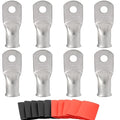 000 Gauge Tinned Copper Cable Lugs 8 PCS 3/0 AWG-5/16(M8) Ring Terminal Heavy Duty Wire Lugs Battery Lugs, 8 PCS 3/0 Guage terminals Battery Cable Ends Connectors with 8 PCS 3:1 Heat Shrink Tube