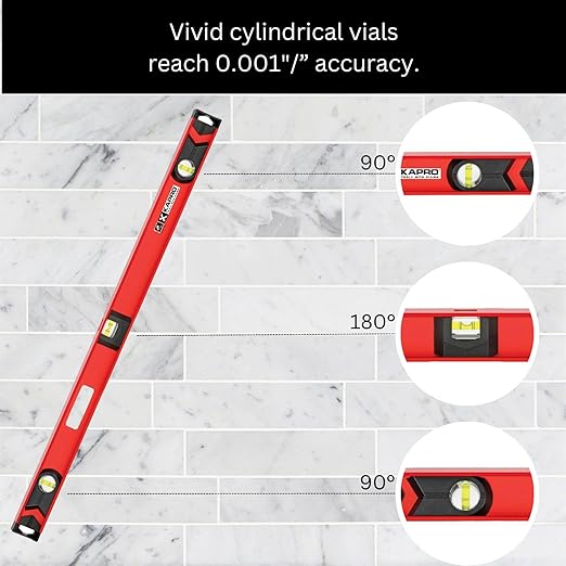 Kapro - 150-80 Semi-Professional I-Beam with Plumb Site Level - Features Horizontal Vial and Dual-View Plumb Site - Aluminum - 24 Inch