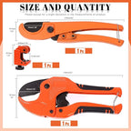 Tanstic 3Pcs Ratchet PVC Pipe Cutter Tool and PEX Straight Cut Pipe Cutter with Mini Tube Cutter, Ratchet-type Pipe Cutter One-hand Fast Pipe Cutting Tool PEX Tube Cutters for Pipe Cutting