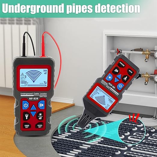 NOYAFA nf-826 Underground Cable Locator, Wire Tracking Detector, Wall and Underground Pipeline Wire Detector. Fuse, Switch, Short Circuit Breaker Fault Finder/Rechargeable Underground Wire Detector