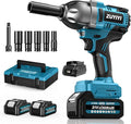 Cordless Impact Wrench 1/2", 1600N.m (1200ft-lbs) High Torque Brushless Impact Gun, 21V 3800RPM Power Impact Wrenches, Electric Impact Driver with 2x 4.0Ah Battery for Car Tire Truck RV Mower