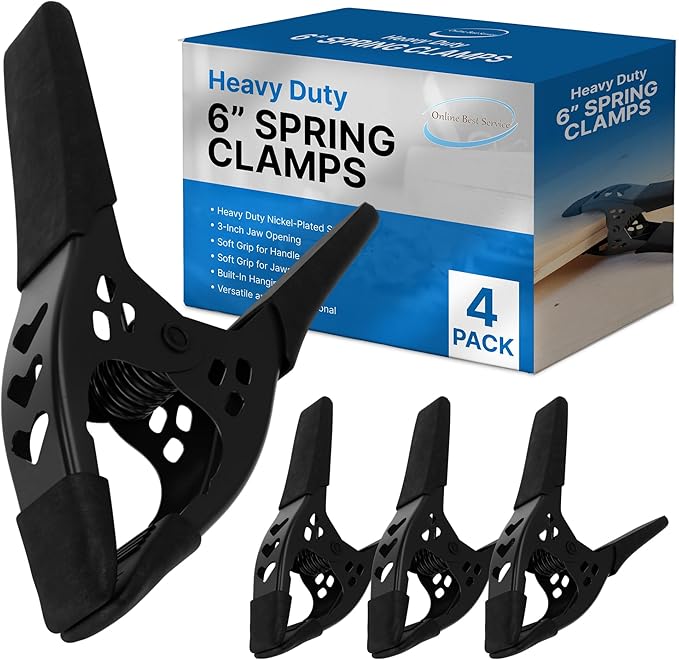 Lot of 4-6" inch Spring Clamp Large Super Heavy Duty Spring Metal All Black - 2.5 inch Jaw opening