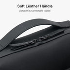 LEVEL8 Travel Toiletry Bag for Men Women, Water Repellent Shaving Bag for Toiletries Accessories, Storage Bags with Divider and Handle, Small/Black