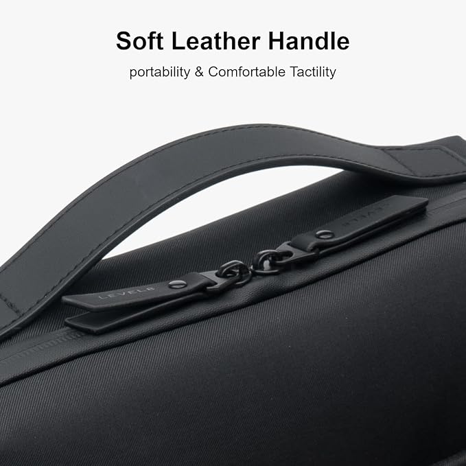 LEVEL8 Travel Toiletry Bag for Men Women, Water Repellent Shaving Bag for Toiletries Accessories, Storage Bags with Divider and Handle, Small/Black