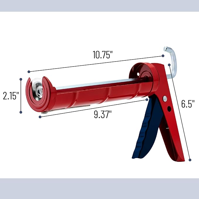 Bates- Caulking Gun, 10:1 Thrust Ratio, Red & Deep Blue, Caulking Tool Gun, Caulk Gun No Drip, Hand Caulking Guns, Silicone Gun, Caulking Gun Tool, No Drip Caulk Gun, Caulk Guns, Caulking Gun Dripless