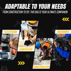 Pro-015 Leather Tool Pouch for Construction,Heavy Duty Hammer Holder,Buckle,3 Pocket Large with Belt, 12 Small Pocket, Tool Organizer