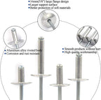 60 pcs Large Flange Blind Rivets, Aluminum,Flange Diameter 5/8" (16 mm),Pop Rivets Assortment Kit Blind Rivet,3/16" x 3/8" Inch,Grip Range(3-6mm)