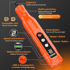 Kejector Cordless Rotary Tool Kit with 113 Accessories Mini Rotary Tool with LED Screen & Ring Light 5-Speed Adjustable for Engraving Sanding, Polishing, Carving, Cutting, DIY Crafts, USB-C Charging