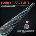 M35 Four Spiral Flute Cobalt Step Drill Bit 1/8"-1/2", Wear-Resistant TiAlN Coated 1/4" Hex Shank Unibit Step Bit for Metal, Stainless Steel, Aluminum, Wood, Plastic（13 Sizes）