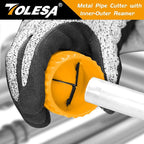 TOLESA Pipe Cutter Tool 3/16-2 Inch(5-50mm) Heavy Duty Metal Pipe Cutter With Deburring Tool Pipe Reamer Sharp Copper Tube Cutter Speed Cutting Tubing Cutter For Stainless Steel Aluminum Brass Pipe