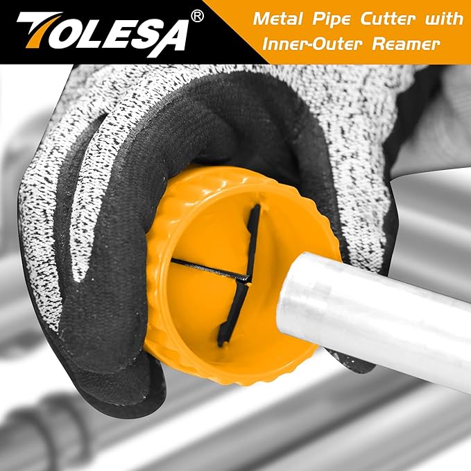 TOLESA Pipe Cutter Tool 3/16-2 Inch(5-50mm) Heavy Duty Metal Pipe Cutter With Deburring Tool Pipe Reamer Sharp Copper Tube Cutter Speed Cutting Tubing Cutter For Stainless Steel Aluminum Brass Pipe