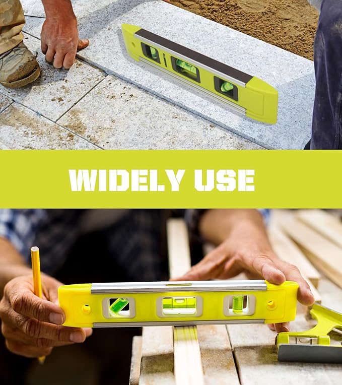 Level & Tool Magnetic Aluminum Reinforced Torpedo Level, 9", Green (2PCS)